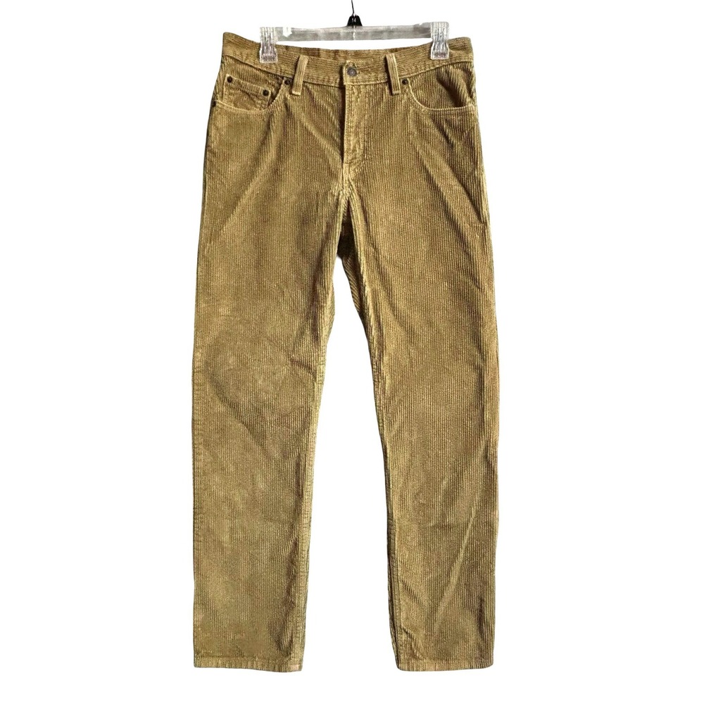 Levis 511 Slim Fit Corduroy Pants Mens Tan Khaki Wide Wale Irregular 31x30